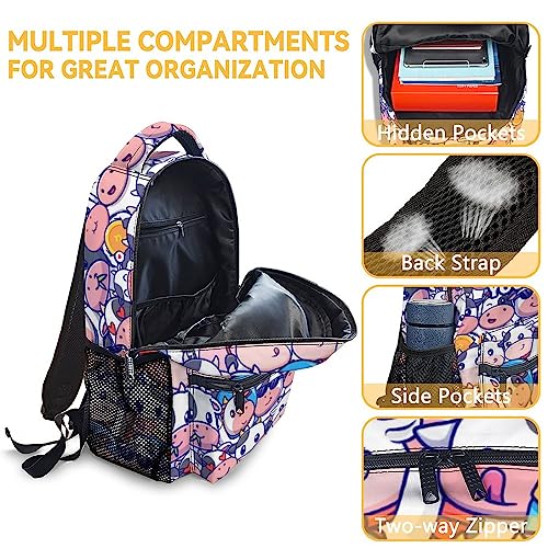 NICEFORNICE Custom Cow Print Backpacks Kids, 16 Inch Cute Backpack for School, Colorful Lightweight Bookbag for Girls