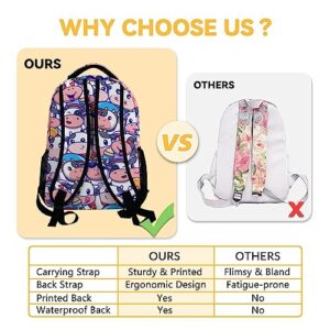 NICEFORNICE Custom Cow Print Backpacks Kids, 16 Inch Cute Backpack for School, Colorful Lightweight Bookbag for Girls