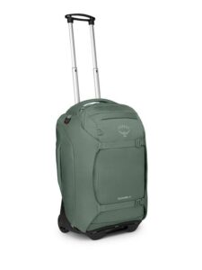 osprey sojourn 22"/45l wheeled travel backpack with harness, koseret green, one size
