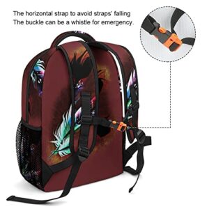 GUYOS Native American Colorful Feathers Backpack Laptop Casual Bookbag Double Shoulder Bags Business Daypack for College Travel Adults