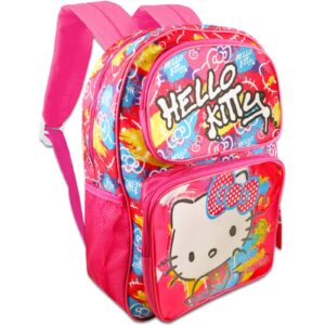 Hello Kitty Backpack for Girls Set - Bundle with 16” Hello Kitty Backpack, Water Bottle, Stickers, More | Hello Kitty Backpack for School