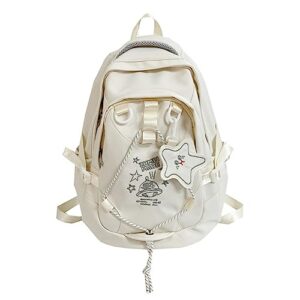 asnat kawaii backpack with cute star pendant large capacity bag for women