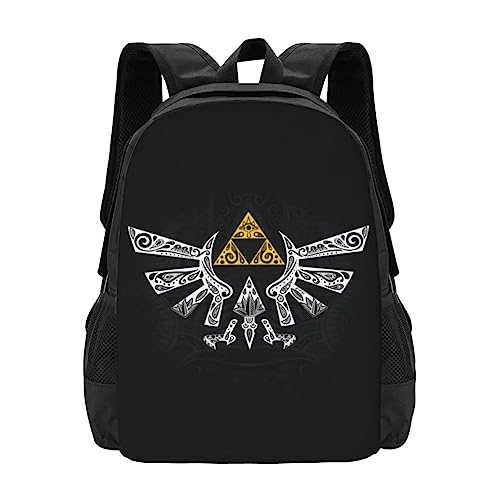 Sabia Zelda Game Backpack Black Backpack Lightweight Large Capacity Travel Backpack Laptop Backpack Casual Daypack Zelda Game Fan Gift