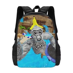 monkey backpack game backpack gorilla tag 3d pattern printed travel backpack casual lightweight laptop backpack novelty game backpacks gorilla tag fan gift