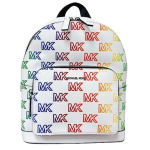 michael kors adult's unisex cooper commuter medium sling bag single strap backpack mk rainbow optic white