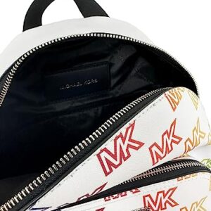 Michael Kors Adult's Unisex Cooper Commuter Medium Sling Bag Single Strap Backpack MK Rainbow Optic White