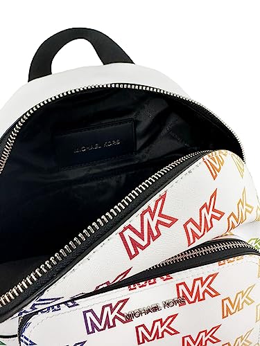 Michael Kors Adult's Unisex Cooper Commuter Medium Sling Bag Single Strap Backpack MK Rainbow Optic White