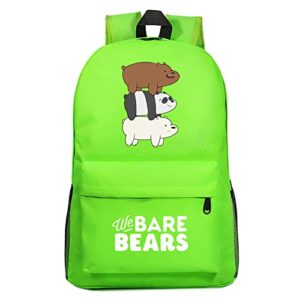 iryze teens cartoon we bare bears laptop knapsack student canvas bookbag-durable rucksack travel bag for outdoor