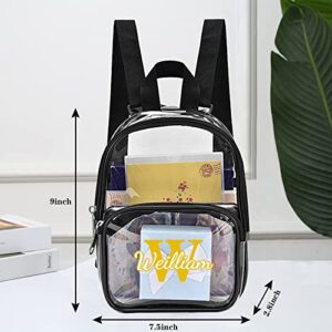 Smentey Personalized Clear Backpack|Custom Name Backpacks See Through Backpack Clear Backpack Optional Backpack Color Personalized Backpack Gifts For Her/Him (9 * 7.5 * 2.8inch,style 7-Mini Backpack)