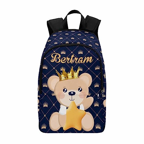 M YESCUSTOM Custom Boys Girls Backpack with Name Personalized Animal School Bookbag Blue Toddler Kids Backpack Casual Laptop Daypack, Backpack to School Gifts for Boys Girls