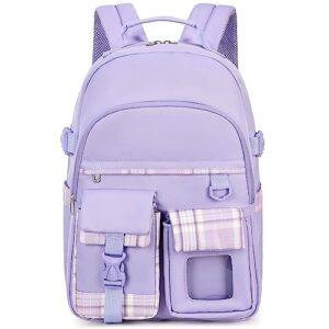 abshoo kids backpack for school girls kindergarten elementary bookbag school bag (purple)