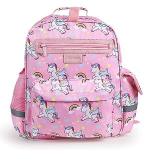 Ceadyxiao Unicorn Toddler Backpack for Girls 4-6 | Preschool Rainbow Backpack For Girl | Pink Kindergarten School Book Bag | Adjustable Padded Straps & Loop for Lunch Bag