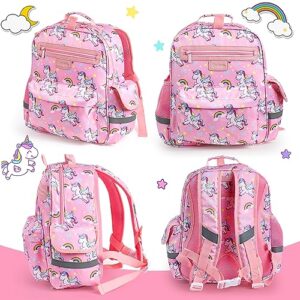 Ceadyxiao Unicorn Toddler Backpack for Girls 4-6 | Preschool Rainbow Backpack For Girl | Pink Kindergarten School Book Bag | Adjustable Padded Straps & Loop for Lunch Bag