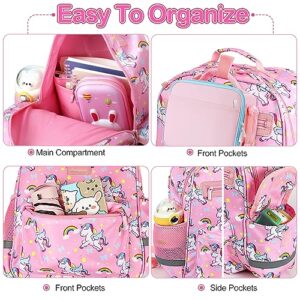 Ceadyxiao Unicorn Toddler Backpack for Girls 4-6 | Preschool Rainbow Backpack For Girl | Pink Kindergarten School Book Bag | Adjustable Padded Straps & Loop for Lunch Bag