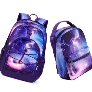 choco mocha 18inch purple backpack + lunch bag