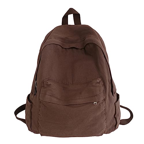 BILIPOPX Aesthetic Backpack Kawaii Cute Simple Vintage Backpack for Men and Women (Brown)