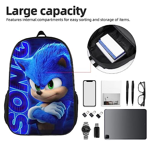 ZENCIX Kids Cartoon School Backpack Set with Lunch Bag and Pencil Case Boys Girls 3D Cute Bookbag Student Schoolbag Travel Backpack