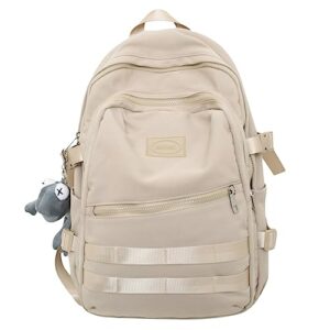 verdancy kawaii backpack for teens school college travel aesthetic bookbag schoolbag daypack casual bag (khaki)