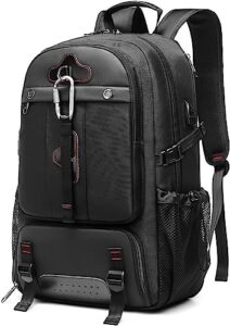 ssweisiker travel backpack for men, large 35l laptop backpack with usb charging port fits 15.6 inch computer, waterproof carry on bags for airplanes hiking weekender overnight, black