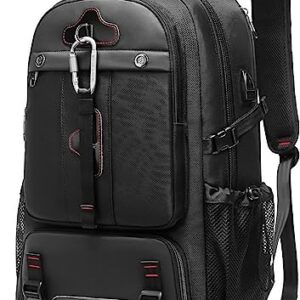 SSWEISIKER Travel Backpack for Men, Large 35L Laptop Backpack with USB Charging Port Fits 15.6 Inch Computer, Waterproof Carry on Bags for Airplanes Hiking Weekender Overnight, Black