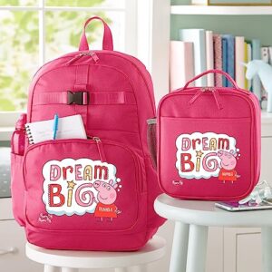 Let's Make Memories Personalized Backpack with Lunch Box (Optional) - Peppa Pig - Pink - Dream Big