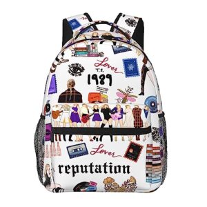 OLDX Taylor Music Swift Printed Backpackreputation Music Album Casual Backpack Cartoon Taylor Poster Backpack Lightweight Large Capacity Travel Laptop Backpack Taylor Fan Birthday Gift