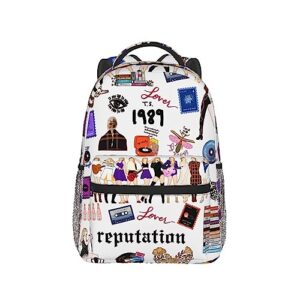 OLDX Taylor Music Swift Printed Backpackreputation Music Album Casual Backpack Cartoon Taylor Poster Backpack Lightweight Large Capacity Travel Laptop Backpack Taylor Fan Birthday Gift