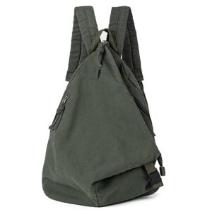 ecosmile canvas vintage backpack women's campus backpack casual shoulder daypack backpacks for mens,green