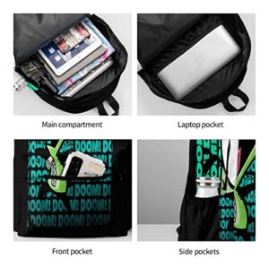 CONPELSON Backpacks Invader Anime Zim Adjustable Laptop Backpack Double Shoulder Bag for Women Men Climbing Shopping Work