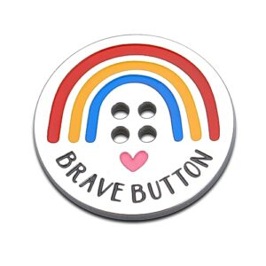 Back To School Gifts Rainbow Brave Gifts for Kids Son Daughter Students Children Worry Anxiety Gifts, First Day of School Gifts Rainbow Brave Button Positive Affirmation Inspirational Pocket Hug Token