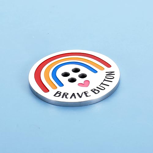 Back To School Gifts Rainbow Brave Gifts for Kids Son Daughter Students Children Worry Anxiety Gifts, First Day of School Gifts Rainbow Brave Button Positive Affirmation Inspirational Pocket Hug Token