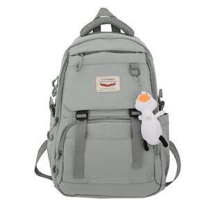 slakop casual backpack large capacity cute backpack waterproof camping hiking travel college laptop travel woman man 2023 (green)