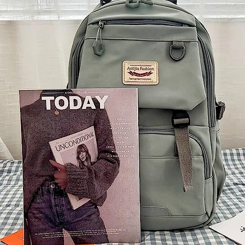 SLAKOP Casual Backpack Large Capacity Cute Backpack Waterproof Camping Hiking Travel College Laptop Travel Woman Man 2023 (Green)