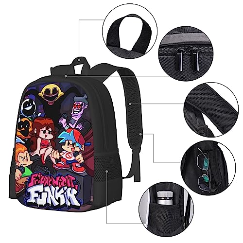 MAPH Fashion Anime Fri-day Night Fun-kin Backpack Cartoon Lightweight Travel Computer Bag Casual Daypack Cute Daybag With Adjustable Straps For Unisex