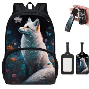 white wolf work backpack for teacher computer bag with pockets large small backpack purse for women durable lightweight school backpack for girls back to school gifts personalized luggage tags