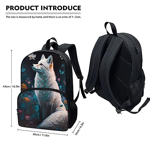 White Wolf Work Backpack for Teacher Computer Bag with Pockets Large Small Backpack Purse for Women Durable Lightweight School Backpack for Girls Back To School Gifts Personalized Luggage Tags