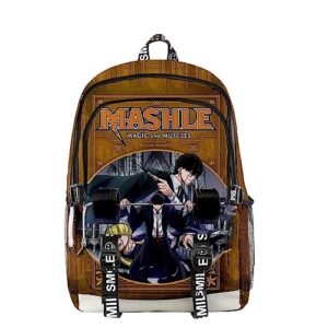 mashle magic and muscles anime shoulders backpack women men harajuku daypack travel bag