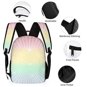 Artsadd Custom Backpack with Name Personalized Unicorn Mermaid Backpack Travel Laptop Backpack 3 Piece Backpack Set