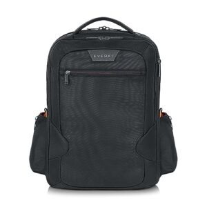 everki studio expandable laptop backpack – bag made from plastic bottles for up to 15-inch laptop/macbook, black
