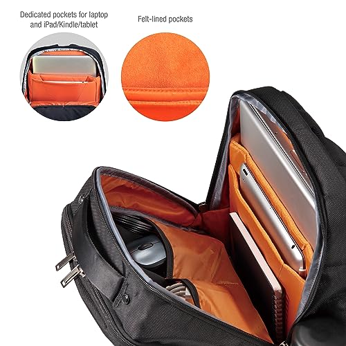EVERKI Studio Expandable Laptop Backpack – Bag Made from Plastic Bottles for Up to 15-inch Laptop/MacBook, Black