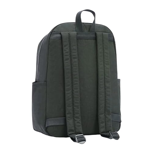 Kipling Women's Bennett, Lightweight, Minimal, Nylon Laptop Backpack, Black Tonal, 12''L x 15''H x 6.25''D (Jaded Green Tonal)