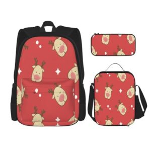 maini game backpack cartoon backpack 3-piece school bag with lunch bag and pencil box for teen children