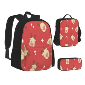 MAINI Game Backpack Cartoon Backpack 3-Piece School Bag With Lunch Bag And Pencil Box For Teen Children