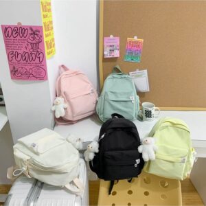 Kawaii Backpack with Cute Accessories Kawaii Aesthetic Backpack with Bag Charm Available in Pastel Colors (Green)