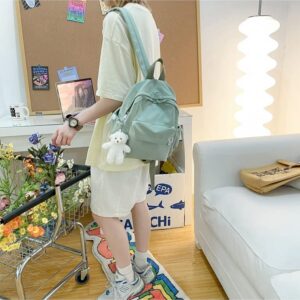 Kawaii Backpack with Cute Accessories Kawaii Aesthetic Backpack with Bag Charm Available in Pastel Colors (Green)