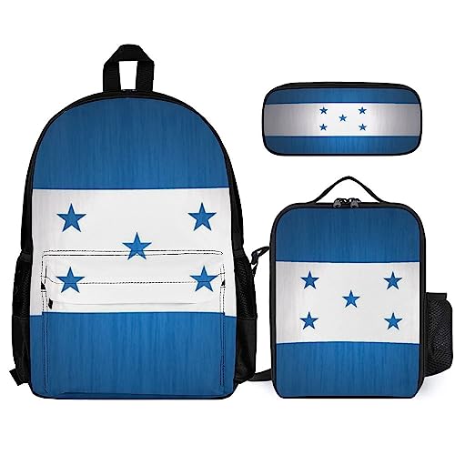 Supdreamc 3 Piece Daypack Big Capacity Shoulder Bag Backpack for Travel Running - Honduras Flag Art, Adult, Travel Sport Backpack