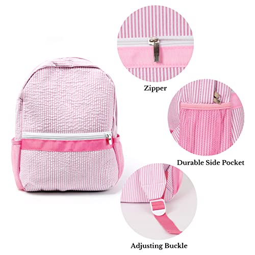 MT WORLD Kids' Backpacks & Travel Bag,Personalized Backpacks and Travel Bags Set,Kids Backpacks with Travel Bag,Kids Preppy Backpacks Travel Bags,Seersucker Toddler Travel bag