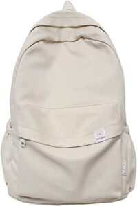 lelebear difa backpack, difas bear backpack, kawaii solid color backpack cute aesthetic backpack, large capacity casual rucksack (white)