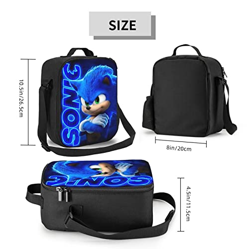 FNASFIA Anime Backpack Pencil Case Lunch Bag 3 Piece Set Cartoon Backpack Boys Girls Backpack Kids 3D Backpack