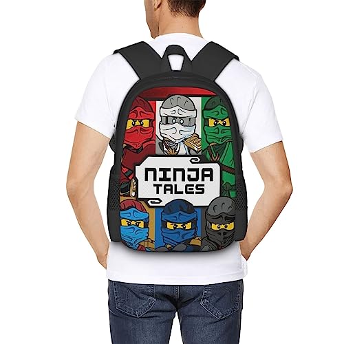 MILX Ninja Anime Backpack 3d Printing Character Pattern Backpack Cartoon Backpack Lightweight Backpack Casual Daypack Ninja Anime Fan Gift